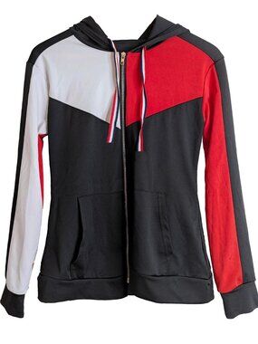 Color Block Lightweight Jacket With Zipper and Hood